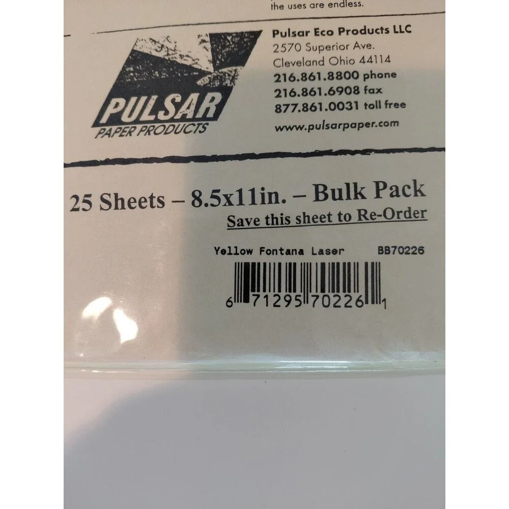 Pulsar Paper Products Handmade Art Paper Bulk Pack 8.5x11in - Yellow Lavender